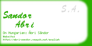 sandor abri business card